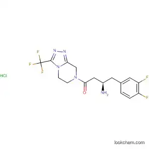 Molecular Structure of 837430-22-5 (1,2,4-Triazolo[4,3-a]pyrazine,
7-[(3R)-3-amino-4-(3,4-difluorophenyl)-1-oxobutyl]-5,6,7,8-tetrahydro-3-
(trifluoromethyl)-, monohydrochloride)