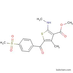 Molecular Structure of 842169-36-2 (3-Thiophenecarboxylic acid,
4-methyl-2-(methylamino)-5-[4-(methylsulfonyl)benzoyl]-, methyl ester)