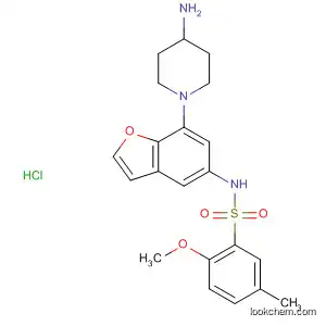 Molecular Structure of 856678-43-8 (Benzenesulfonamide,
N-[7-(4-amino-1-piperidinyl)-5-benzofuranyl]-2-methoxy-5-methyl-,
hydrochloride)