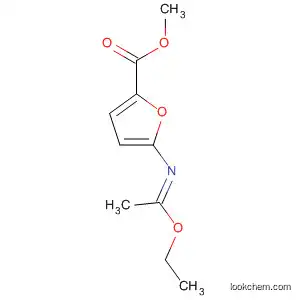 Molecular Structure of 110189-95-2 (2-Furancarboxylic acid, 5-[(E)-(1-ethoxyethylidene)amino]-, methyl ester)