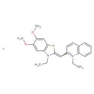 Molecular Structure of 110322-46-8 (Quinolinium,
1-ethyl-2-[(3-ethyl-5,6-dimethoxy-2(3H)-benzothiazolylidene)methyl]-,
iodide)