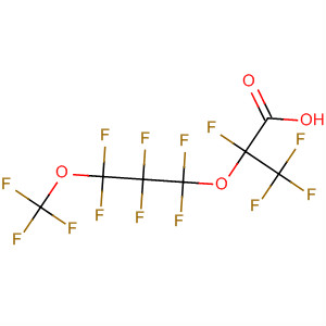 Molecular Structure of 128854-35-3 (Propanoic acid,
2,3,3,3-tetrafluoro-2-[1,1,2,2,3,3-hexafluoro-3-(trifluoromethoxy)propoxy
]-)