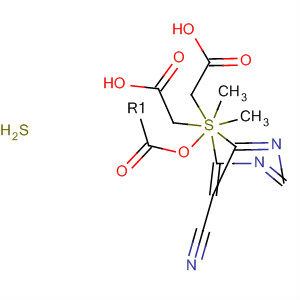 Molecular Structure of 155087-65-3 (Acetic acid, 2,2'-[(5-cyano-4,6-pyrimidinediyl)bis(thio)]bis-, dimethyl
ester)