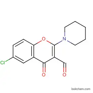 Molecular Structure of 445291-72-5 (4H-1-Benzopyran-3-carboxaldehyde, 6-chloro-4-oxo-2-(1-piperidinyl)-)