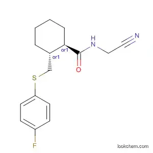 Molecular Structure of 530104-11-1 (Cyclohexanecarboxamide,
N-(cyanomethyl)-2-[[(4-fluorophenyl)thio]methyl]-, (1R,2R)-rel-)
