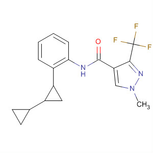 Molecular Structure of 599194-50-0 (1H-Pyrazole-4-carboxamide,
N-(2-[1,1'-bicyclopropyl]-2-ylphenyl)-1-methyl-3-(trifluoromethyl)-)
