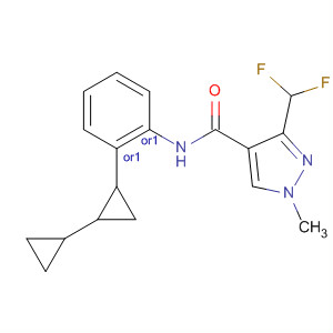 Molecular Structure of 599194-51-1 (1H-Pyrazole-4-carboxamide,
N-[2-(1R,2R)-[1,1'-bicyclopropyl]-2-ylphenyl]-3-(difluoromethyl)-1-methyl
-, rel-)