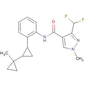 Molecular Structure of 599197-45-2 (1H-Pyrazole-4-carboxamide,
3-(difluoromethyl)-1-methyl-N-[2-[(1R,2R)-1'-methyl[1,1'-bicyclopropyl]-2
-yl]phenyl]-, rel-)