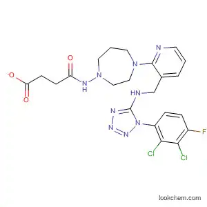 Molecular Structure of 870067-90-6 (Acetamide,
N-[4-[3-[[[1-(2,3-dichloro-4-fluorophenyl)-1H-tetrazol-5-yl]amino]methyl]-
2-pyridinyl]hexahydro-1H-1,4-diazepin-1-yl]-, acetate)
