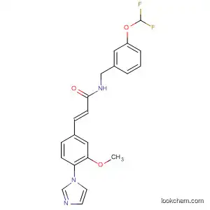 Molecular Structure of 870840-90-7 (2-Propenamide,
N-[[3-(difluoromethoxy)phenyl]methyl]-3-[4-(1H-imidazol-1-yl)-3-methoxy
phenyl]-, (2E)-)