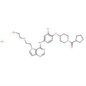 Piperidine,  4-[2-chloro-4-[[5-[2-(2-hydroxyethoxy)ethyl]-5H-pyrrolo[3,2-d]pyrimidin-4  -yl]amino]phenoxy]-1-(cyclopentylcarbonyl)-, monohydrochloride