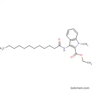Molecular Structure of 872593-19-6 (1H-Indole-2-carboxylic acid, 1-methyl-3-[(1-oxododecyl)amino]-, ethyl
ester)
