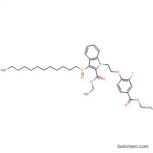 Molecular Structure of 872593-24-3 (1H-Indole-2-carboxylic acid,
3-(dodecylsulfinyl)-1-[2-[4-(ethoxycarbonyl)-2-fluorophenoxy]ethyl]-, ethyl
ester)