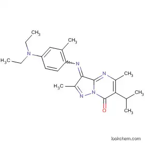 Molecular Structure of 872598-93-1 (Pyrazolo[1,5-a]pyrimidin-7(3H)-one,
3-[[4-(diethylamino)-2-methylphenyl]imino]-2,5-dimethyl-6-(1-methylethyl
)-)