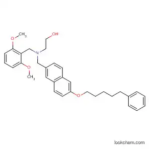 Molecular Structure of 872710-70-8 (Ethanol,
2-[[(2,6-dimethoxyphenyl)methyl][[6-[(5-phenylpentyl)oxy]-2-naphthalenyl]
methyl]amino]-)
