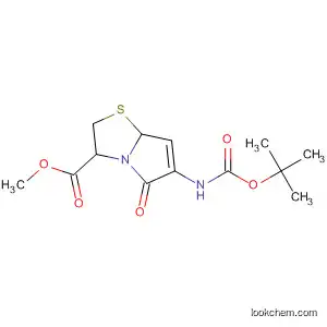Molecular Structure of 873206-05-4 (Pyrrolo[2,1-b]thiazole-3-carboxylic acid,
6-[[(1,1-dimethylethoxy)carbonyl]amino]hexahydro-5-oxo-, methyl ester,
(3R,6R)-)