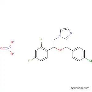 Molecular Structure of 873217-94-8 (1H-Imidazole,
1-[2-[(4-chlorophenyl)methoxy]-2-(2,4-difluorophenyl)ethyl]-, mononitrate)