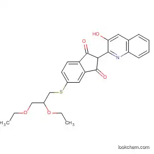 Molecular Structure of 873220-20-3 (1H-Indene-1,3(2H)-dione,
5-[(2,3-diethoxypropyl)thio]-2-(3-hydroxy-2-quinolinyl)-)