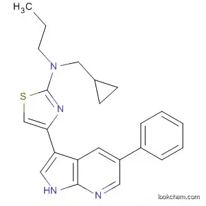 Molecular Structure of 873311-79-6 (2-Thiazolamine,
N-(cyclopropylmethyl)-4-(5-phenyl-1H-pyrrolo[2,3-b]pyridin-3-yl)-N-prop
yl-)