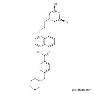 Molecular Structure of 874133-77-4 (Benzamide,
N-[4-[2-[(2R,6S)-2,6-dimethyl-4-morpholinyl]ethoxy]-1-naphthalenyl]-4-(
4-morpholinylmethyl)-, rel-)