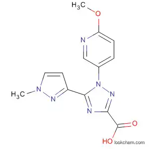 Molecular Structure of 884596-62-7 (1H-1,2,4-Triazole-3-carboxylic acid,
1-(6-methoxy-3-pyridinyl)-5-(1-methyl-1H-pyrazol-3-yl)-)