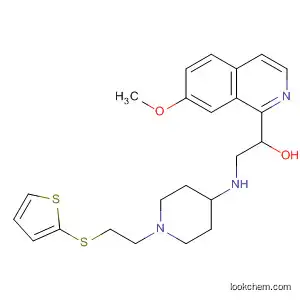 Molecular Structure of 885688-82-4 (1-Isoquinolinemethanol,
7-methoxy-a-[[[1-[2-(2-thienylthio)ethyl]-4-piperidinyl]amino]methyl]-)