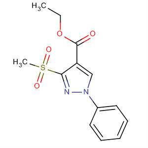 Molecular Structure of 699013-36-0 (1H-Pyrazole-4-carboxylic acid, 3-(methylsulfonyl)-1-phenyl-, ethyl ester)