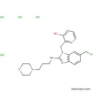 Molecular Structure of 857071-34-2 (3-Pyridinol,
2-[[6-(chloromethyl)-2-[[3-(4-morpholinyl)propyl]amino]-1H-benzimidazol
-1-yl]methyl]-, tetrahydrochloride)