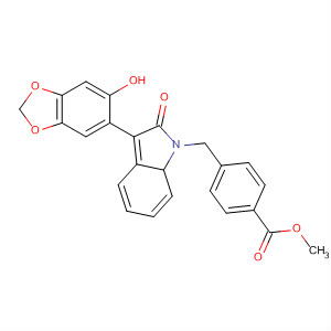Benzoic acid,  4-[[2,3-dihydro-3-(6-hydroxy-1,3-benzodioxol-5-yl)-2-oxo-1H-indol-1-yl]  methyl]-, methyl ester