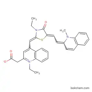 Molecular Structure of 881844-94-6 (Quinolinium,
1-ethyl-4-[[3-ethyl-5-[(1-methyl-2(1H)-quinolinylidene)ethylidene]-4-oxo-
2-thiazolidinylidene]methyl]-, acetate)