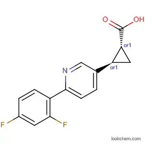 Molecular Structure of 918305-54-1 (Cyclopropanecarboxylic acid, 2-[6-(2,4-difluorophenyl)-3-pyridinyl]-,
(1R,2R)-rel-)