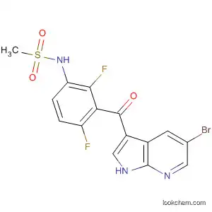 Molecular Structure of 918504-29-7 (Methanesulfonamide,
N-[3-[(5-bromo-1H-pyrrolo[2,3-b]pyridin-3-yl)carbonyl]-2,4-difluorophen
yl]-)