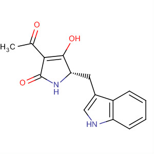Molecular Structure of 16818-17-0 (2H-Pyrrol-2-one,
3-acetyl-1,5-dihydro-4-hydroxy-5-(1H-indol-3-ylmethyl)-, (S)-)