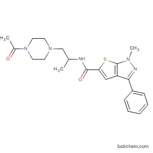 Molecular Structure of 924645-40-9 (1H-Thieno[2,3-c]pyrazole-5-carboxamide,
N-[2-(4-acetyl-1-piperazinyl)-1-methylethyl]-1-methyl-3-phenyl-)