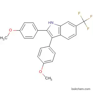 Molecular Structure of 31878-30-5 (1H-Indole, 2,3-bis(4-methoxyphenyl)-6-(trifluoromethyl)-)