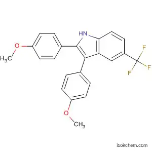 Molecular Structure of 31878-31-6 (1H-Indole, 2,3-bis(4-methoxyphenyl)-5-(trifluoromethyl)-)