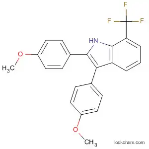 Molecular Structure of 31878-32-7 (1H-Indole, 2,3-bis(4-methoxyphenyl)-7-(trifluoromethyl)-)