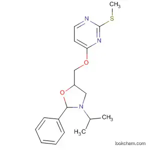 Molecular Structure of 54126-57-7 (Pyrimidine,
4-[[3-(1-methylethyl)-2-phenyl-5-oxazolidinyl]methoxy]-2-(methylthio)-)