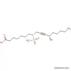 Molecular Structure of 54555-73-6 (Heptanoic acid, 7-[(4-hydroxy-2-nonynyl)(methylsulfonyl)amino]-, (S)-)