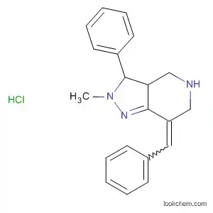 Molecular Structure of 57555-98-3 (2H-Pyrazolo[4,3-c]pyridine,
3,3a,4,5,6,7-hexahydro-2-methyl-3-phenyl-7-(phenylmethylene)-,
hydrochloride)