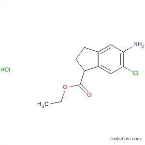 Molecular Structure of 57995-25-2 (1H-Indene-1-carboxylic acid, 5-amino-6-chloro-2,3-dihydro-, ethyl ester,
hydrochloride)