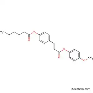 Molecular Structure of 58446-97-2 (Hexanoic acid, 4-[3-(4-methoxyphenoxy)-3-oxo-1-propenyl]phenyl ester,
(E)-)