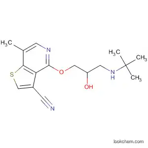 Molecular Structure of 59207-28-2 (Thieno[3,2-c]pyridine-3-carbonitrile,
4-[3-[(1,1-dimethylethyl)amino]-2-hydroxypropoxy]-7-methyl-)