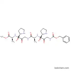 Molecular Structure of 6109-93-9 (L-Alanine,
N-[1-[N-[N-[1-[N-[(phenylmethoxy)carbonyl]glycyl]-L-prolyl]-L-alanyl]glycyl]
-L-prolyl]-, methyl ester)
