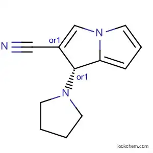 Molecular Structure of 61338-76-9 (1H-Pyrrolizine-2-carbonitrile, 2,3-dihydro-1-(1-pyrrolidinyl)-, trans-)