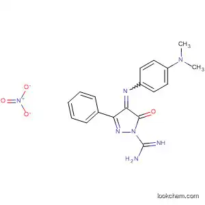 Molecular Structure of 71598-43-1 (1H-Pyrazole-1-carboximidamide,
4-[[4-(dimethylamino)phenyl]imino]-4,5-dihydro-5-oxo-3-phenyl-,
mononitrate)