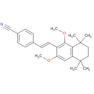 Molecular Structure of 104078-39-9 (Benzonitrile,
4-[2-(5,6,7,8-tetrahydro-1,3-dimethoxy-5,5,8,8-tetramethyl-2-naphthalen
yl)ethenyl]-, (E)-)