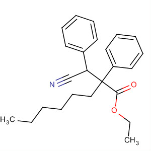Molecular Structure of 104866-57-1 (Benzenepropanoic acid, b-cyano-a-hexyl-b-phenyl-, ethyl ester)