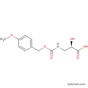 Molecular Structure of 105262-01-9 (Propanoic acid,
2-hydroxy-3-[[[(4-methoxyphenyl)methoxy]carbonyl]amino]-, (R)-)