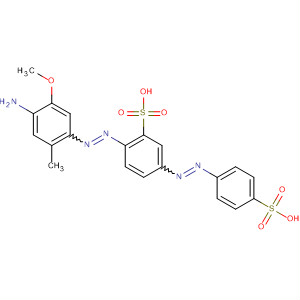 Molecular Structure of 105528-42-5 (Benzenesulfonic acid,
2-[(4-amino-5-methoxy-2-methylphenyl)azo]-5-[(4-sulfophenyl)azo]-)